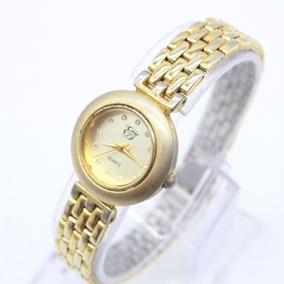 Vintage EJ Watch Womens Gold Tone Stainless Steel Classic Round Dial 90s - Picture 4 of 8
